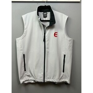 Helly Hansen Workwear Mens XL Softshell Vest Gray Full Zip Fleece Lined Pockets